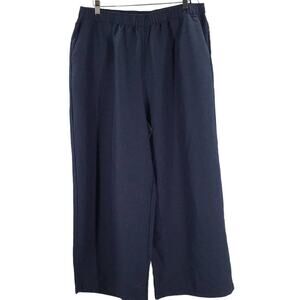 BLOOMCHIC 18-20 2X plus navy elastic waist wide leg cropped pants NWT B125